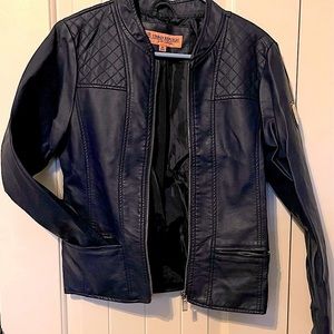 GIRLS•"URBAN REPUBLIC"  NAVY BLUE- FAUX LEATHER JACKET